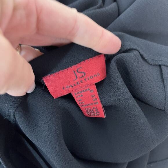 JS Collections Skirt size 10 Long Black Crepe Straight Formal Evening Wedding - Picture 11 of 11